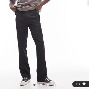 ASOS Topman straight flare‎ trousers in black